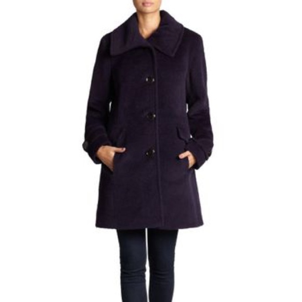 Ellen Tracy Black Wool Peacoat